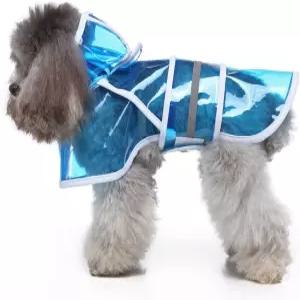 밀리스텐 개 비옷 라지 사이즈 반사 후드 방수 애완견 블루 M 야외용