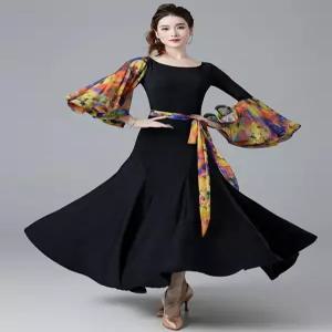 공연복 연습복 댄스복 원피스 개성있는 스윙 왈츠 라틴 태슬 그라데이션 댄스 화려한