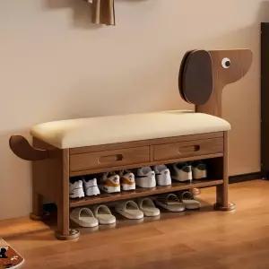 입구 옷장용 나무 신발 보관 벤치 캐비닛 랙 덮개가 있는 쿠션 시트 정리함 입구31.5인치