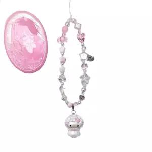 키티 스위트캔디 롤리 오리지널 핑크 비즈 폰 체인 스트랩