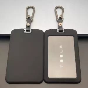 TandRIVE 2PCS 실리콘 키 카드 홀더 케이스 Tesla Model 3 모델 Y 사이버트럭 및 리비안 프로텍터 커버