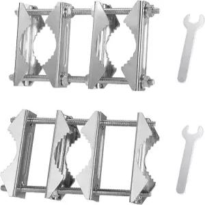 햄 CB TV 파이프 깃발 기둥 우산 파라솔용 이중 안테나 마스트 클램프 V 턱 블록 5.5인치 볼트 2팩 및