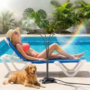 파티오 쿨링을 위한 고브릴펀 야외 스탠딩 미스터 - 휴대용 미스트 스테이션 스탠드업 26.2피트 호스