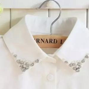 진주 큐빅 넥 케이프 포인트 이너 카라