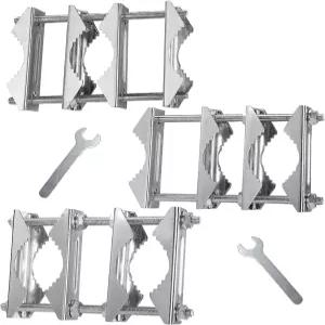 더블 안테나 마스트 클램프 V 죠 블록 볼트 대 포함 파티오 우산 홀더 헤비 듀티 폴 장착 브래킷 WiFi