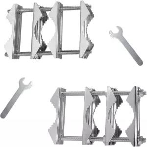 2 PCS 이중 안테나 마스트 클램프 V 죠 블록 볼트 대 포함 파티오 우산 홀더 헤비 듀티 폴 장착 브래킷