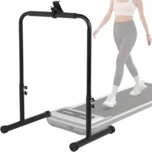 보행 패드 전용 핸들 바 휴대폰 홀더가 있는 23.6인치 와이드 잡을 수 편안한 그립 러닝머신 높이 조절