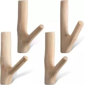 빈티지 리얼 내추럴 우드 트리 가지 벽걸이 핸드메이드 후크 세트 소박한 장식용 코트 키 홀더용 강력 흡입