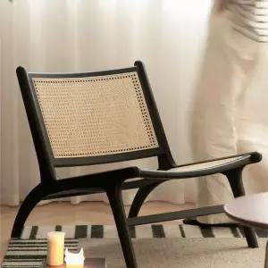 라탄 체어 블랙 블랙의자 라운지 모던 등받이 클래식 우드