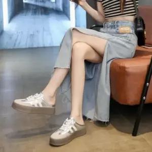 뮬 키높이 통굽 스니커즈 굽뮬 운동화 여성