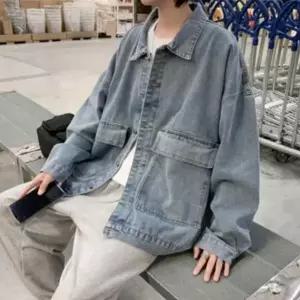 데님 루즈핏 남성 청자켓 남자 간절기 긴팔