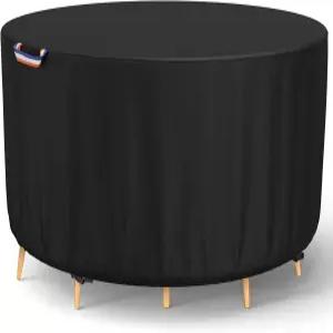 STARTWO 원형 파티오 가구 커버 야외 테이블 방수 자외선 차단 72인치 직경 x 28인치 높이