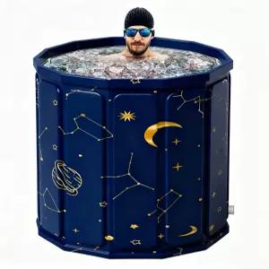 휴대용 접이식 얼음 목욕 욕조 지름 31.5인치 대형 야외 체육관용 샤워 및 담금욕