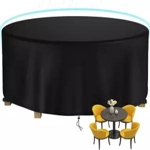 원형 파티오 테이블 커버 방수 50인치 Diax27.5인치 H 헤비 듀티 옥스포드 패브릭 야외 가구 의자 세트