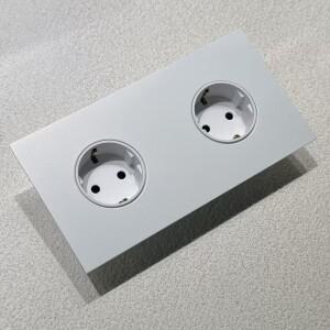 16A 독일 플러그 수출 듀얼 유럽 스타일 스테인레스 스틸 금속 패널 250V 매트 화이트 숨겨진 설치