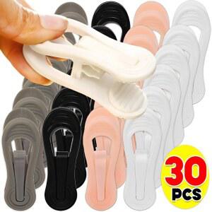 10 30개 플라스틱 옷걸이 클립 휴대용 빨래집게 가정용 음식 클립 사진 양말 속옷 건조대