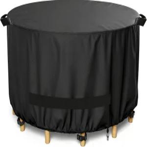 LBTING 원형 파티오 가구 커버 야외 테이블 의자 세트 48Dia x 28H 인치 420D 방수 방풍 방진 자외선 차단