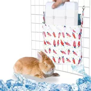 케이지용 스 박스가 있는 제브드 노 응축 토끼 냉각 파우치 여름용 최대 12시간 쿨 백 걸이 작은 동물