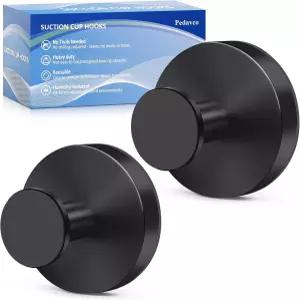 샤워용 페다브코 흡입 컵 후크 - 고강도 스테인리스 스틸 욕실 수건 가운 화장실용 벽 장착 타일 유리 거울