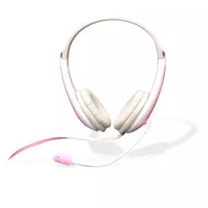 학교 강의 온라인 수업 어린이 유선 고음질 경량 마이크 헤드셋 핑크색