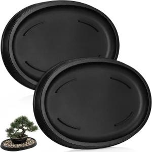 실내외 선인장 다육식물 분재나무 돌이 포함되지 않은 핀쿤 2팩 습도 트레이 드립 플라스틱 물받이 접시