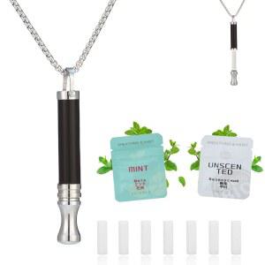 불안 완화를 위한 ADASTONE 호흡 목걸이 완화 브레스링크 금연 보조제 금연용 도구 사용 중단 자연스러운 평온한 스트레스 훈증 증기 없는 흡입기