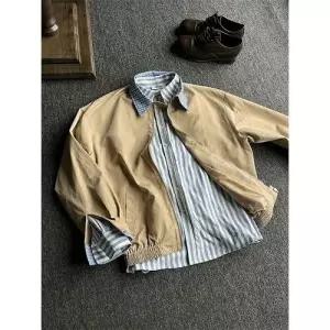 연두 남사친 투피스 페이크 해링턴 자켓 상의 코트 쇼트 OP1