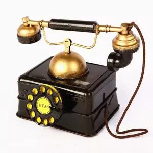 레트로 전화기 공중전화 클래식 철판 술집 레드 전화