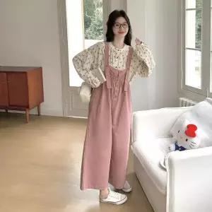 스파이더맨 여친 바지 봄 셔링 멜빵 OPH1