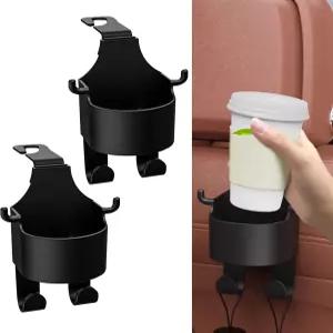 2팩 카시트 백 워터 컵 홀더 다기능 차량 보관 액세서리 360도 회전 디자인 후크가 달린 오토바이 걸이식