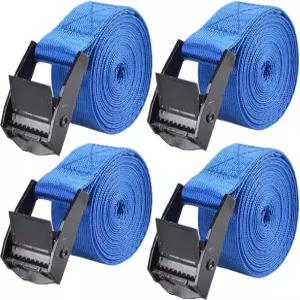 조절 가능한 버클이 있는 끈 묶기 화물 트럭 수하물 트레일러 오토바이용 4pcs 39 x1 헤비 듀티 캠 래싱