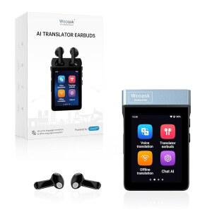 앱이 필요 없는 WOASK A9 번역 , ChatGPT로 실시간 144개 언어 AI 번역기, 통화/핫스팟용 4G SIM 카드 슬롯, 온라인/오프라인/사진 글로벌 비즈니스 여행용