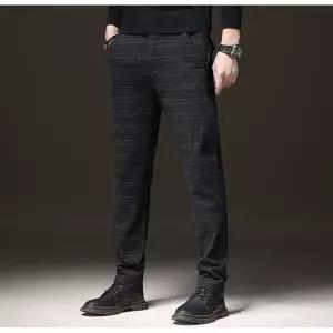 꾹상점1  캐주얼 남성용 베이직 슬림핏 체크 일자팬츠 3컬러 ISGFP13