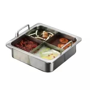 4구 냄비 쿠커 칸막이 샤브샤브 국수 사각 휴대용 스마트