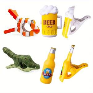 2pcs 비치 타월 클립 악어 맥주 동가리 레저 의자 타월 클램프 대형 플라스틱 클립