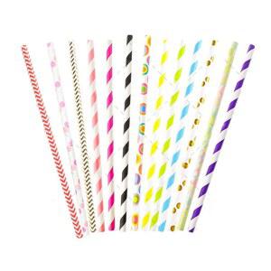 스트라이프 종이빨대 500개세트 구부릴 갈색 라스트 빨대30cm 소박한 발렌타인