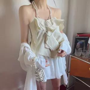 [센트럴몰]뷔스티에 나시 블라우스 프릴 러블리