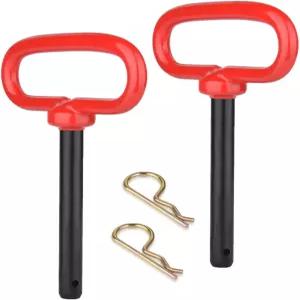 1/2*4-1/2 히치 핀 및 클립 레드 핸들 트레일러 견인 잔디 장비 눈 쟁기용 - 간편한 설치