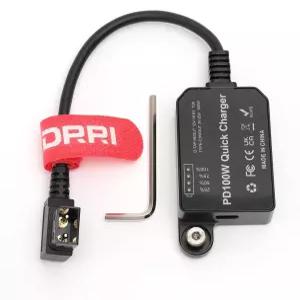 DRRI D-Tap to USB-C PD 3.0 양방향 충전 어댑터 100W 고속 충전기 V 마운트 골드 배터리 소니 A7Siii FX3
