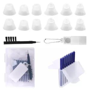 6사이즈 실리콘 이어플러그 왁스 가드 필터 청소 브러시와 드라이버 도구 및 Audien과 호환되는 휴대용