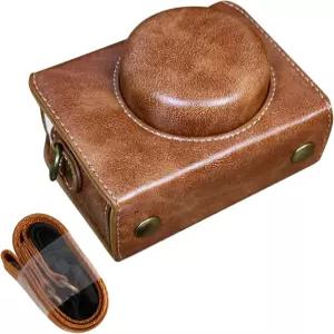 리에비 ZV1F 케이스 - 소니 마크 II 브이로그 카메라용 빈티지 PU 가죽 보호 브라운