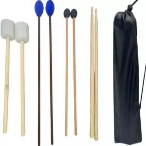 자일라 4쌍 드럼 망치 키트 펠트 팀파니 고무 마림바 5A 실로폰 베이스 글로켄스필 연습용 올인원 퍼커션