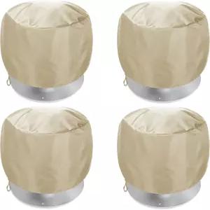 4팩 풍력 터빈 지붕 통풍구 커버 20인치 x 다락방 보호기 실드 방수 420d 옥스포드 방수포 조정 가능한