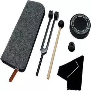 액티베이터가 장착된 128Hz 튜닝 포크 힐링 악기 치유 사운드 명상 접지 마음챙김 요가 레이키 연습 블랙을