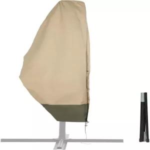 9피트에서 12피트 길이의 파티오 캔틸레버 우산과 파라솔을 위한 카우비 야외 커버 오프셋 지퍼와 막대가