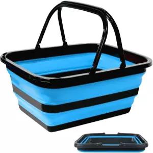 모노즈키 접이식 싱크대 4.8Gal/18.1L 에코사이클 소재 피크닉 바구니 캠핑 필수품 청소용 손잡이 버킷