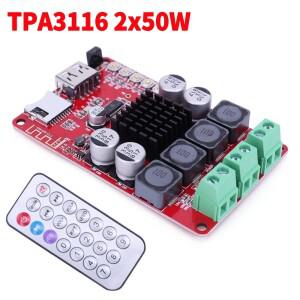 2x50W TPA3116 블루투스 수신기 디지털 오디오 증폭기 보드 듀얼 채널 스테레오 사운드 DC8-26V