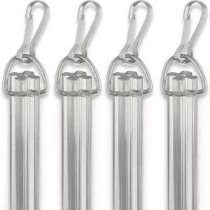 금속 스냅이 장착된 로드 데신 1/2인치 플룻 배턴 36인치(4개 세트) 클리어