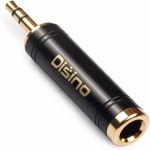 Disino 3.5mm 1/4인치 헤드폰 어댑터 1/8인치 미니 잭 남성 여성 스테레오 골드 도금 순수 구리 보조