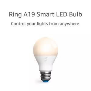 링 A19 스마트 LED 전구 - 800루멘의 백색광으로 에너지 효율적이며 Amazon Sidewalk White와 함께